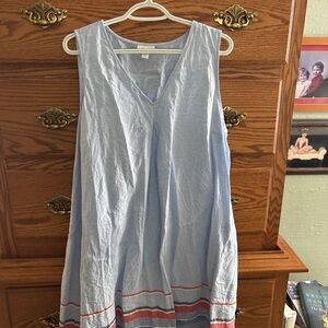 J. Jill Light Blue Linen Top